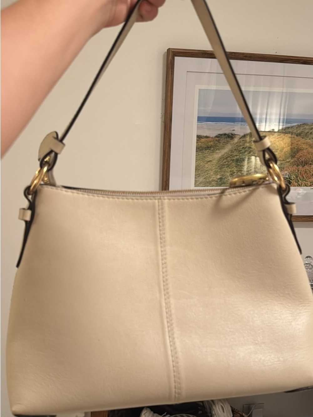 See By Chloe Taupe Beige Leather Shoulder Bag with Braided Ring - Picture 3 of 5